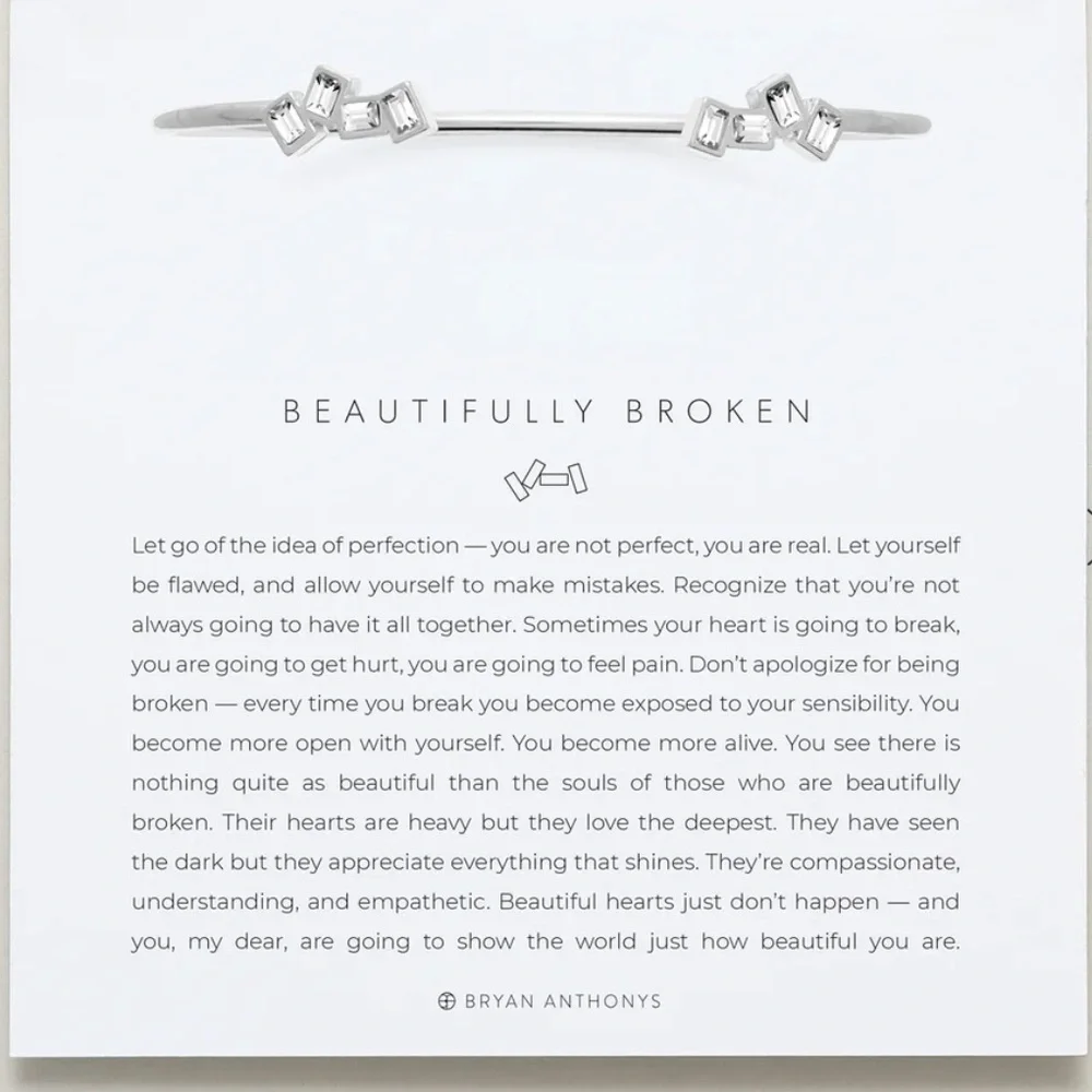 Bryan Anthony’s Beautifully Broken Elegant Silver Cuff Bracelet Geometric Accent
